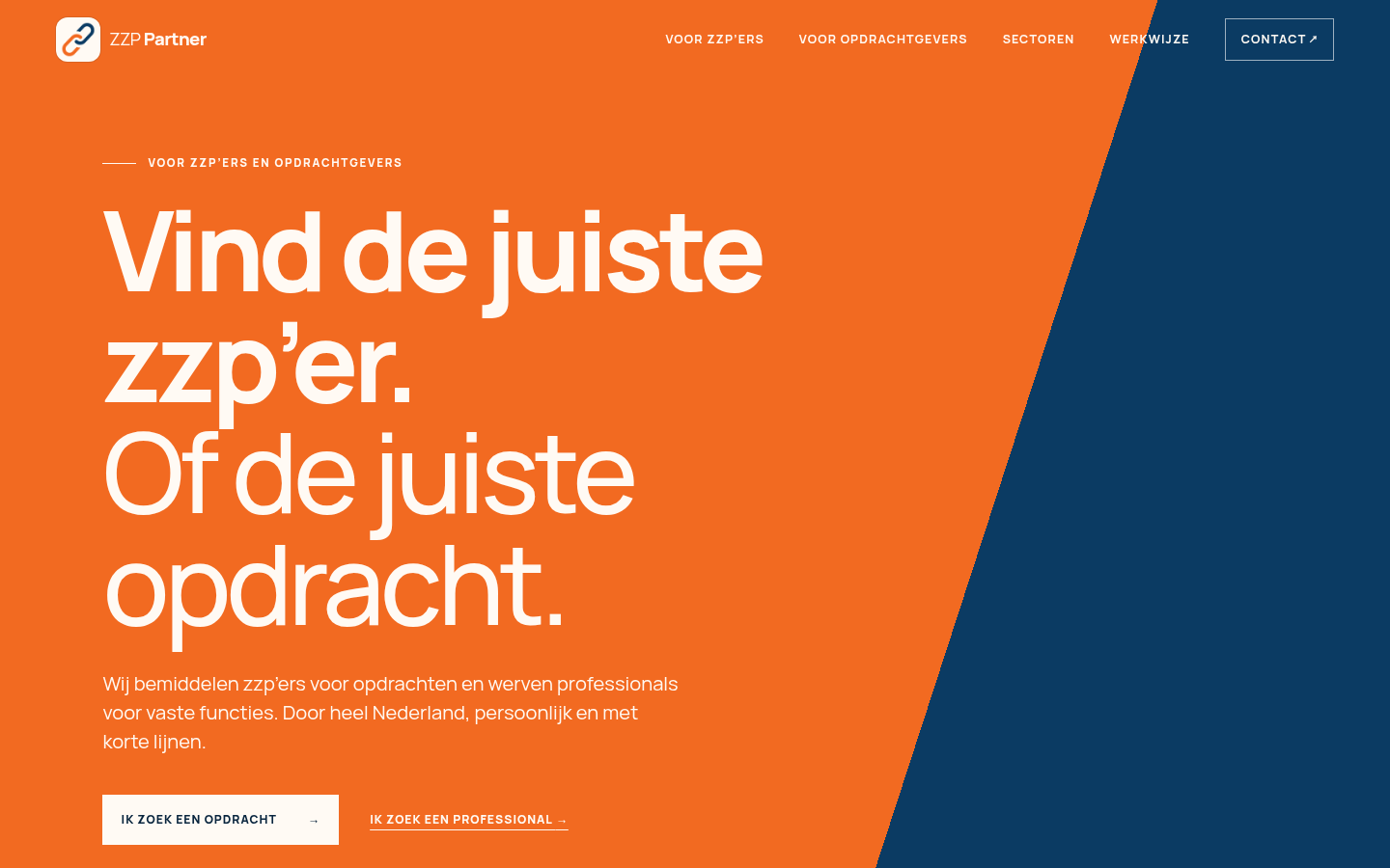 Screenshot van ZZP-Partner